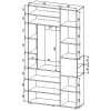 Dulap cu usi batante Nex Home A015R, 1200x420x2300 mm, White Snow-Anthracite