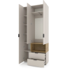 Dulap cu usi batante Nex Home A002R, 1000x420x2300 mm, Cashmere/Oak Artisan