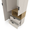 Dulap cu usi batante Nex Home A002R, 1000x420x2300 mm, Cashmere/Oak Artisan