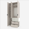 Dulap cu usi batante Nex Home A002R, 1000x420x2300 mm, Cashmere/White Snow Dulap cu usi batante Nex Home A002R, 1000x420x2300 mm, Cashmere/White Snow