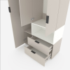 Dulap cu usi batante Nex Home A002R, 1000x420x2300 mm, Cashmere/White Snow Dulap cu usi batante Nex Home A002R, 1000x420x2300 mm, Cashmere/White Snow
