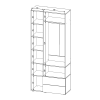Dulap cu usi batante Nex Home A002R, 1000x420x2300 mm, White Snow/Cashmere Dulap cu usi batante Nex Home A002R, 1000x420x2300 mm, White Snow/Cashmere