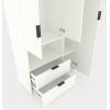 Шкаф с распашными дверями Nex Home A002L, 1000x420x2300 мм, White Snow