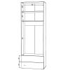 Шкаф с распашными дверями Nex Home A004, 800x420x2300 мм, Cashmere