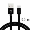 Cablul de date SWISSTEN TEXTILE USB / USB-C 3.0M Negru Cablul de date SWISSTEN TEXTILE USB / USB-C 3.0M Negru