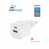 Универсальное домашнее зарядное устройство SWISSTEN GaN 1x USB-C 35W PD + 1x USB-A 27W QC Белое Универсальное домашнее зарядное устройство SWISSTEN GaN 1x USB-C 35W PD + 1x USB-A 27W QC Белое