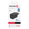 Универсальное домашнее зарядное устройство SWISSTEN GaN 1x USB-C 45W PD + 1x USB-A 18W QC Черное Универсальное домашнее зарядное устройство SWISSTEN GaN 1x USB-C 45W PD + 1x USB-A 18W QC Черное