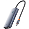 Docking Station Baseus Metal Gleam, подключение ПК USB Type-C, USB 3.0 x 3|USB Type C x 1 на 5V, RJ-45 Gigabit x 1, LED, серый "B0005280B811-11" Docking Station Baseus Metal Gleam, подключение ПК USB Type-C, USB 3.0 x 3|USB Type C x 1 на 5V, RJ-45 Gigabit x 1, LED, серый
