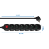 Prelungitor cu protecție Esperanza ELK219K, 5.0m, 6 prize, comutator ON/OFF, 16A, Negru Prelungitor cu protecție Esperanza ELK219K, 5.0m, 6 prize, comutator ON/OFF, 16A, Negru