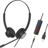 Наушники с проводом call center Tellur Voice 420 ,бинауральные ,USB Jack 3.5mm , черные TLL411006 Наушники с проводом call center Tellur Voice 420 ,бинауральные ,USB Jack 3.5mm , черные TLL411006