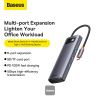 Docking Station Baseus Metal Gleam 6-in-1 USB Type-C la 3xUSB 3.0, 1 x PD 100W, 1 x cititor de carduri SD, 1 x cititor de carduri TF Gri, WKWG030213 Docking Station Baseus Metal Gleam 6-in-1 USB Type-C la 3xUSB 3.0, 1 x PD 100W, 1 x cititor de carduri SD, 1 x cititor de carduri TF Gri, WKWG030213