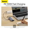 Docking Station Baseus Metal Gleam 6-in-1 USB Type-C la 3xUSB 3.0, 1 x PD 100W, 1 x cititor de carduri SD, 1 x cititor de carduri TF Gri, WKWG030213 Docking Station Baseus Metal Gleam 6-in-1 USB Type-C la 3xUSB 3.0, 1 x PD 100W, 1 x cititor de carduri SD, 1 x cititor de carduri TF Gri, WKWG030213