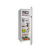 Frigider Daewoo DTS-240MEX, 235 L (194L+41L), 159cm, Static, clasa E, inox, termostat reglabil, usi reversibile, compartiment legume-fructe, picioare