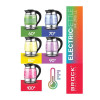 Ceainic BROCK WK 2106 LL, din sticlă, negru, cu lumină LED și regulator de temperatură 2200W, 1.8L, Ceainicul va încălzi apa până la 60°C, 70°C, 80°C și