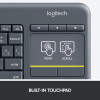 Беспроводная клавиатура Logitech K400 Plus, встроенный тачпад, международная раскладка США, черная