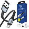 Кабель USB - Micro USB, 5V/2.4A/12W/QC3.0, 1.0m, 3mk N-SERIES Черный