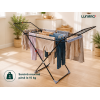 Сушилка для белья LUNARO WING PLUS-BK , 128 x 54,5 x 5 см, 18 м, макс. 15 кг, специальная подставка для носков, черная