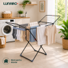 Сушилка для белья LUNARO WING PLUS-BK , 128 x 54,5 x 5 см, 18 м, макс. 15 кг, специальная подставка для носков, черная