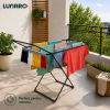 Сушилка для белья LUNARO WING PLUS-BK , 128 x 54,5 x 5 см, 18 м, макс. 15 кг, специальная подставка для носков, черная