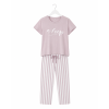 Pijama dama iarna (tricou + pantaloni lungi) Violet stins, marimea S, 100% bumbac