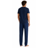 Pijama barbati iarna (tricou + pantaloni) Safir închis / Albastru ceruliu, marimea XL, 100% bumbac Pijama barbati iarna (tricou + pantaloni) Safir închis / Albastru ceruliu, marimea XL, 100% bumbac