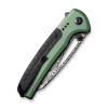 Cuțit pliabil, CIVIVI, Sentinel Strike C22025B-DS1, lamă Damascus 3.7 inch, mâner aluminiu verde, blocare tip Button Lock