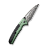 Cuțit pliabil, CIVIVI, Sentinel Strike C22025B-DS1, lamă Damascus 3.7 inch, mâner aluminiu verde, blocare tip Button Lock
