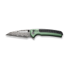 Cuțit pliabil, CIVIVI, Sentinel Strike C22025B-DS1, lamă Damascus 3.7 inch, mâner aluminiu verde, blocare tip Button Lock