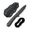 Cuțit cu lamă fixă, CIVIVI, Mini Elementum C23010-DS1, lamă damasc 2.24 inch, mâner Micarta, teacă Kydex