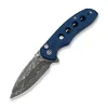 Складной нож, CIVIVI, Triptych C23085B-DS1, дамасская сталь 2.97 дюйма, рукоять Canvas Micarta синяя, замок Button Lock
