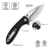 Складной нож, CIVIVI, Faeger C24031-1, сталь 14C28N 2.98 дюйма, рукоять G10 черная, Button Lock Складной нож, CIVIVI, Faeger C24031-1, сталь 14C28N 2.98 дюйма, рукоять G10 черная, Button Lock