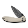 Cuțit pliabil, CIVIVI, Faeger C24031-DS1, lamă Damascus 2.98 inch, mâner G10 ivoire, blocare cu buton