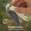 Cuțit pliabil, CIVIVI, Faeger C24031-DS1, lamă Damascus 2.98 inch, mâner G10 ivoire, blocare cu buton