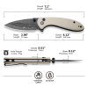 Cuțit pliabil, CIVIVI, Faeger C24031-DS1, lamă Damascus 2.98 inch, mâner G10 ivoire, blocare cu buton