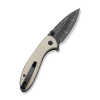 Cuțit pliabil, CIVIVI, Faeger C24031-DS1, lamă Damascus 2.98 inch, mâner G10 ivoire, blocare cu buton