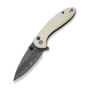 Cuțit pliabil, CIVIVI, Faeger C24031-DS1, lamă Damascus 2.98 inch, mâner G10 ivoire, blocare cu buton