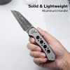 Cuțit pliabil, CIVIVI, Pragma Prime C24067-DS1, lamă Damascus 3.49 inch, mâner aluminiu, Button Lock