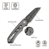 Cuțit pliabil, CIVIVI, Pragma Prime C24067-DS1, lamă Damascus 3.49 inch, mâner aluminiu, Button Lock