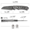 Cuțit pliabil, CIVIVI, Pragma Prime C24067-DS1, lamă Damascus 3.49 inch, mâner aluminiu, Button Lock