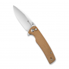 Складной нож, SENCUT, Sachse S21007-3, сталь 9Cr18MoV 88.2мм, рукоять микарта коричневая, замок Button Lock