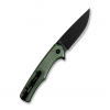 Cuțit pliabil, SENCUT, Crowley S21012-3, lamă D2 3.48 inch, mâner Micarta verde, Button Lock