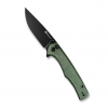 Cuțit pliabil, SENCUT, Crowley S21012-3, lamă D2 3.48 inch, mâner Micarta verde, Button Lock