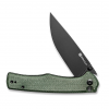 Cuțit pliabil, SENCUT, Crowley S21012-3, lamă D2 3.48 inch, mâner Micarta verde, Button Lock
