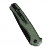 Cuțit pliabil, SENCUT, Crowley S21012-3, lamă D2 3.48 inch, mâner Micarta verde, Button Lock