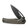 Cuțit flipper, SENCUT, Mims S21013-3, lamă 9Cr18MoV 3.48 inch, mâner Canvas Micarta, Liner Lock