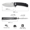 Складной нож, SENCUT, Pulsewave S23032-1, сталь 9Cr18MoV 87.7мм, рукоять G10, Button Lock