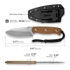 Нож с фиксированным клинком, SENCUT, Toxodon S24036-3, сталь 9Cr18MoV, рукоять G10, ножны Kydex