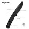 Складной нож, SENCUT, Regnator S24057-1, сталь 9Cr18MoV 88.5мм, рукоять G10, лайнер-лок