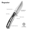 Cuțit pliabil, SENCUT, Regnator S24057-3, lamă 9Cr18MoV 88.5mm, mâner G10, liner lock