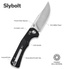 Нож тактический, SENCUT, Slybolt S25001-1, сталь 9Cr18MoV 3.59 дюйма, рукоять G10 черная, замок Crossbar Lock Нож тактический, SENCUT, Slybolt S25001-1, сталь 9Cr18MoV 3.59 дюйма, рукоять G10 черная, замок Crossbar Lock